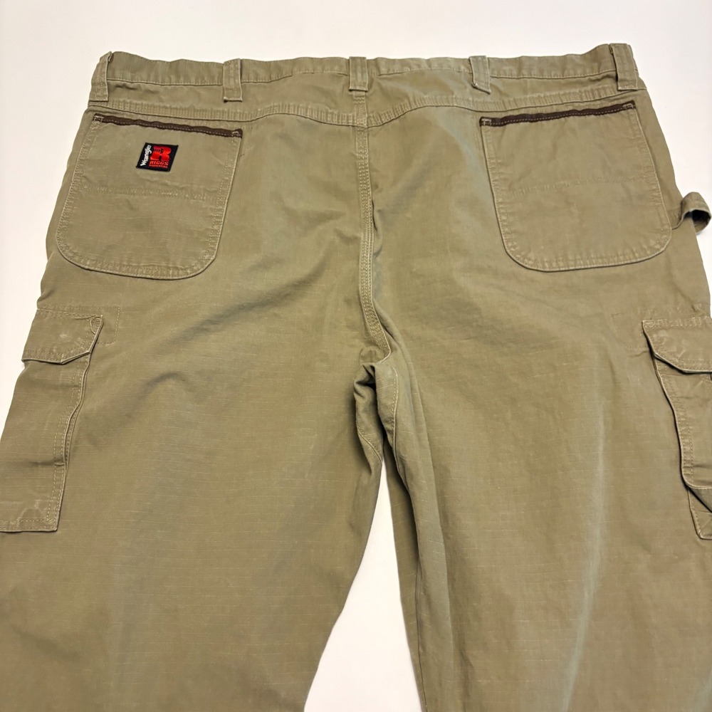 Wrangler Riggs Workwear Cargo Pants Mens 48x30 Tan Ripstop 3W060BR Utility